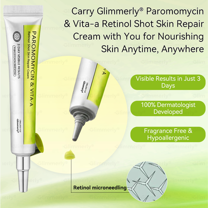 Zeitlich begrenztes Angebot 🎁 Herzlichen Glückwunsch! Du bist heute der 269. Kunde 🎉 Jetzt 50% Rabatt auf deinen nächsten Einkauf von 𝐺𝑙𝑖𝑚𝑚𝑒𝑟𝑙𝑦® Paromomycin & Vita-A Retinol Skin Repair Cream 🛒